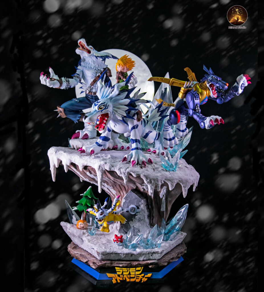 Digimon Led Evolution of Garurumon with LED - Digimon Resin Statue - MIMAN Studios ...