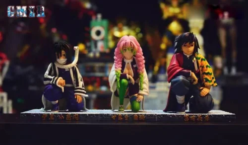 1/5 Scale Squatting Giyu Tomioka, Mitsuri Kanroji & Obanai Iguro - Demon Slayer: Kimetsu no Yaiba Resin Statue - GMZR Studio