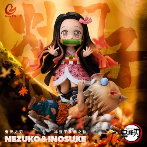 Chibi Version Kamado Nezuko & Hashibira Inosuke - Demon Slayer : Kimetsu No Yaiba Resin Statue - Goose FTY