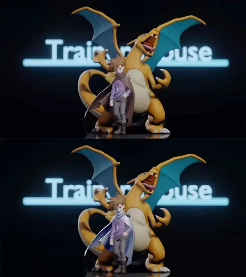 1/20 Scale World Zukan Green Oak & Charizard - Pokemon Statue - Trainer House Studios