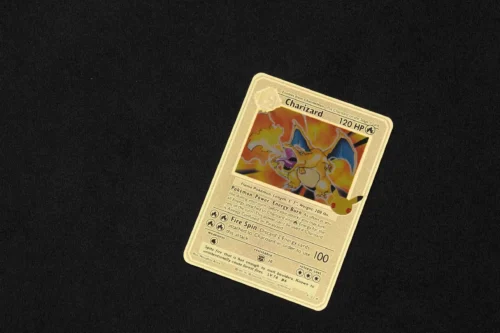 Gold Metal Stainless Steel Charizard (Celebrations) - Proxy Card - Free Shipping - Pokemon