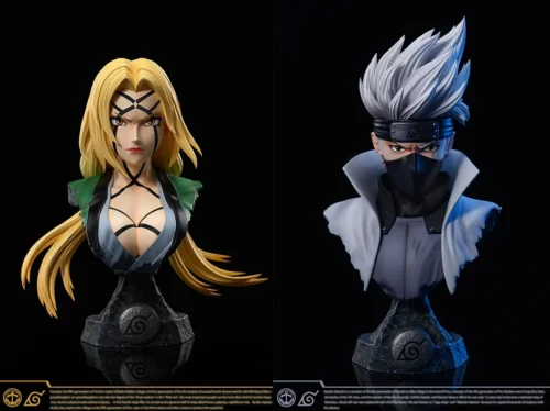 1/4 Scale The Will of Fire Tsunade & Kakashi Hatake Bust Statue - Naruto Resin Statue - SURGE Studios