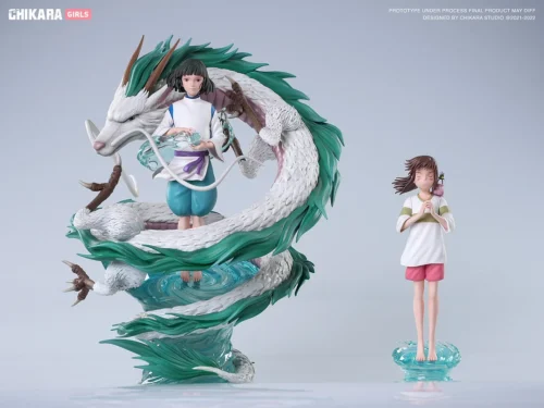 Chihiro Ogino/Sen & Haku Mural with LED - Spirited Away Resin Statue - CHIKARA Studios