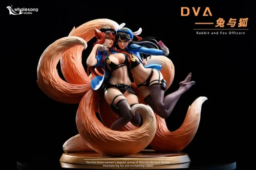 1/4 Scale D.Va & The Nine-Tailed Fox Ahri - Overwatch League of Legends Resin Statue - Whale Song Studios [In Stock]
