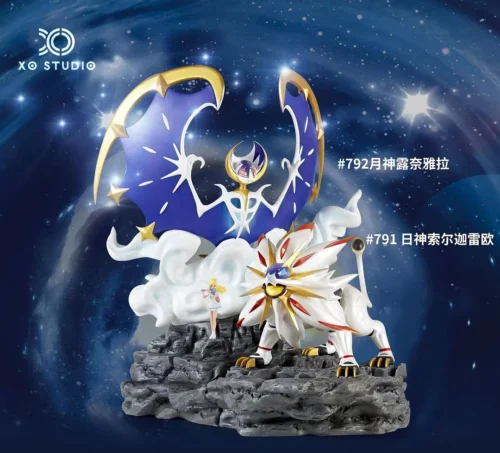 1/20 Scale World Zukan Solgaleo & Lunala - Pokemon Resin Statue - XO Studio