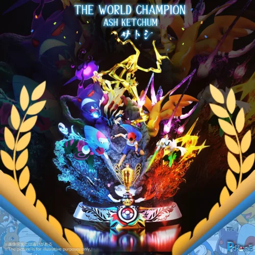 The World Champion Ash Ketchum with LED - Pokemon Resin Statue - PCHouse Studios