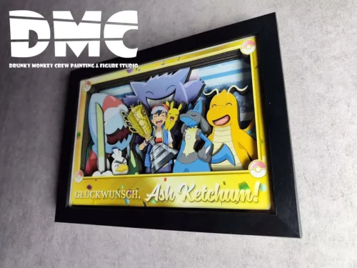 3D Decorative Paint of Pokemon Champion - Pokemon Decorative Painting - Drunky Monkey Crew Studio