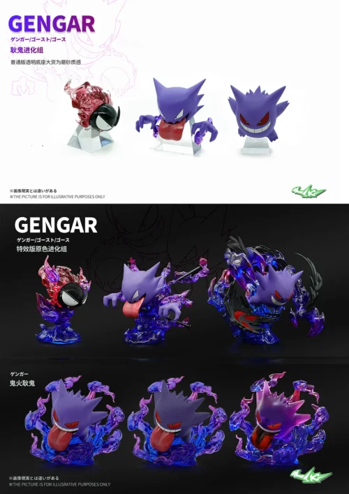 1/20 Scale World Zukan Evolution of Gengar Set - Pokemon Statue - SK Studios
