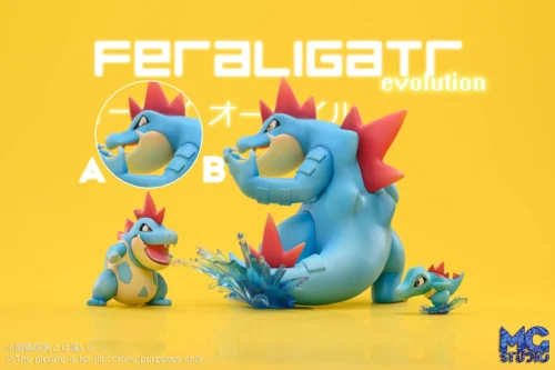 1/20 Scale World Zukan Evolutionary Combination Series Feraligatr Family - Pokemon Resin Statue - MG Studios