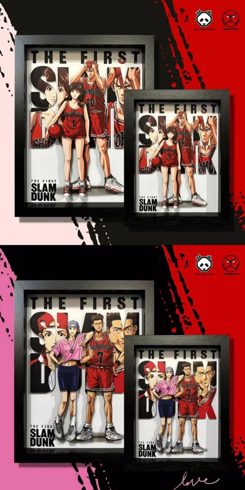 Big & Small Scale 3D Decorative Paint of CP Series 002 Hanamichi Sakuragi & Haruko Akagi & 003 Ryota Miyagi & Ayako - SLAM DUNK Decorative Painting - AoTu Panda Studio