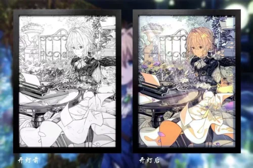 3D Decorative Paint of Violet Evergarden 2.0 with LED - Violet Evergarden Decorative Painting - momo Studio