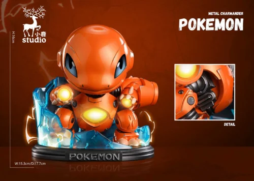 Mechanical Charmander with LED - Pokemon Resin Statue - Xiao Lu Studio