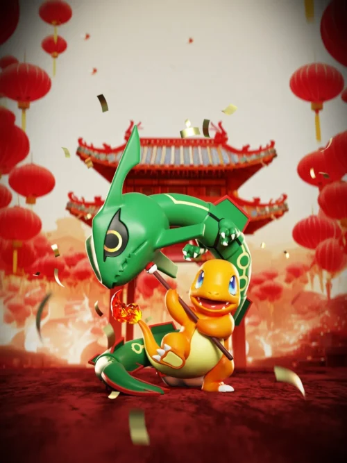 Dragon Dance Charmander - Pokemon Resin Statue - XiaoDuanJiang Studio