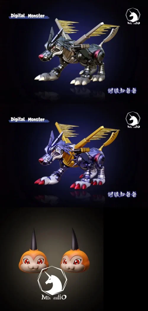 WCF Scale MetalGarurumon & Tunomon - Digimon Resin Statue - MDS Studio