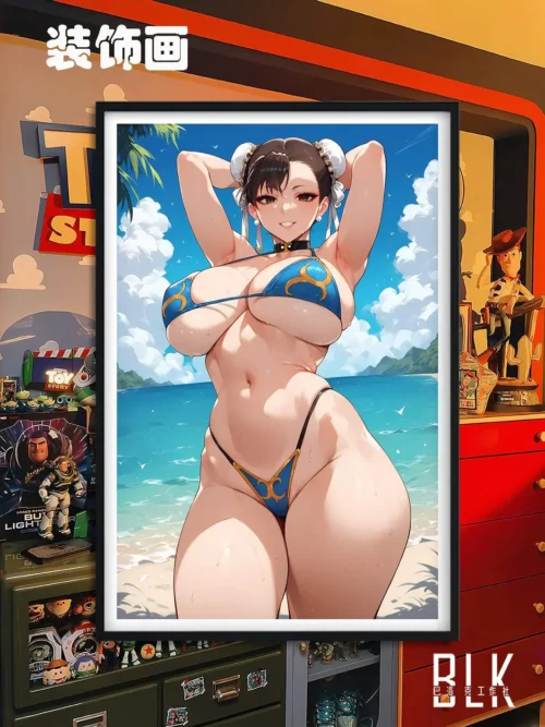Chun-Li Decorative Painting & Fridge Magnet - Street Fighter - BLK Studio