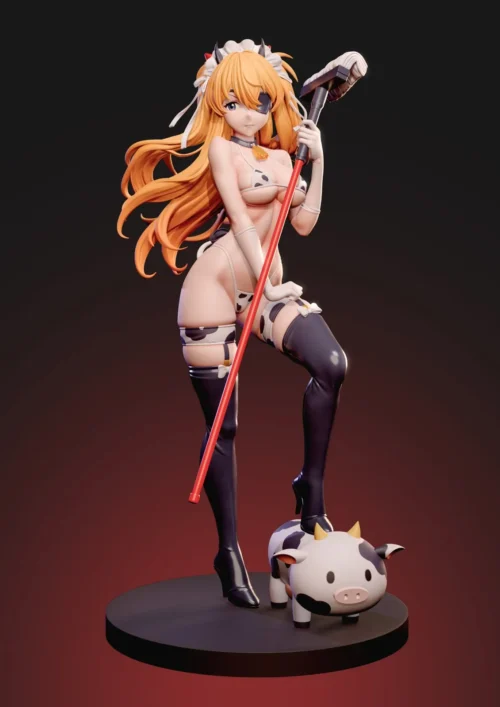 1/6 Scale Milk Cow Maid Ver. Asuka Langley Soryu - (EVA) Neon Genesis EVAngelion Resin Statue - Midnight Studio