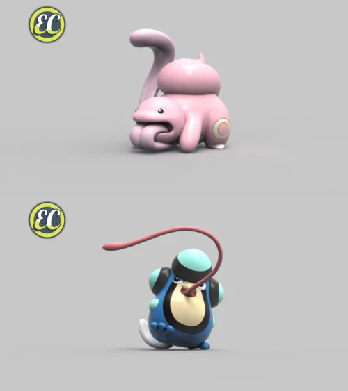 1/20 Scale World Zukan Lickitung & Palpitoad - Pokemon Statue - EC-Studio