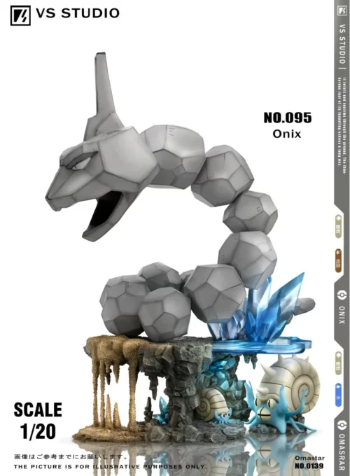 1/20 Scale World Zukan Evolution of Onix Set & Omanyte Set - Pokemon Resin Statue - VS Studio
