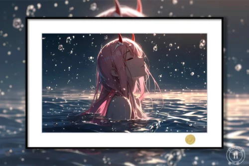 Zero Two in Water Decorative Painting - DARLING in the FRANXX - H-TWO Studio