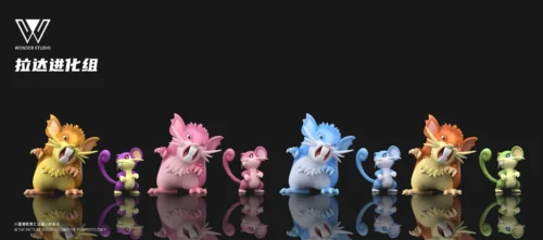 1/20 Scale World Zukan Evolution of Raticate Set - Pokemon Statue - Wonder Studio