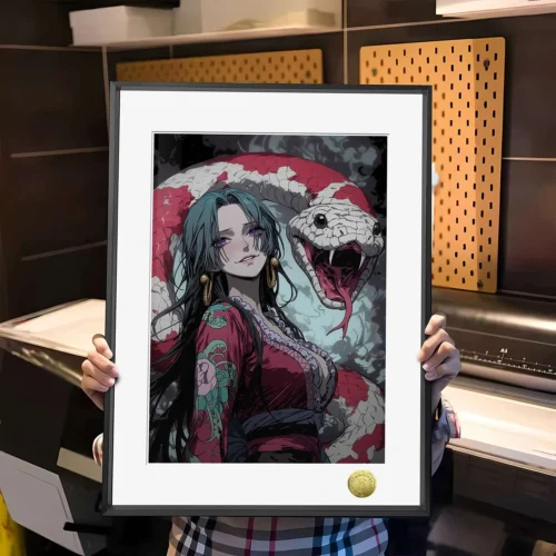 A3 & 4K Size Snake Princess Boa Hancock Decorative Painting - ONE PIECE Decoration Painting - HuangGua Studio