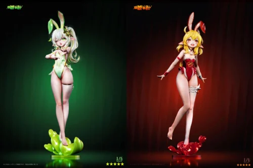1/6 Scale Bunny Girl Ver. Nahida & Klee - Genshin Impact Statue - BaJi Studio