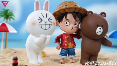 Chibi Ver. Monkey D. Luffy & Bear & Bunny - ONE PIECE Resin Statue - eve Studio
