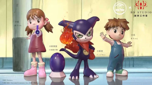 Impmon & Ai & Mako - Digimon Resin Statue - BN Studio