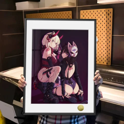 A3 & 4K Size Ninja Ver. Chisato Nishikigi & Takina Inoue Decorative Painting - Lycoris Recoil Decoration Painting - HuangGua Studio