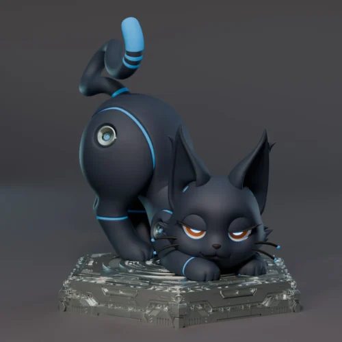 Robot Cat 808 with LED - Hi-Fi Rush Resin Statue - Spirit Demon Studio