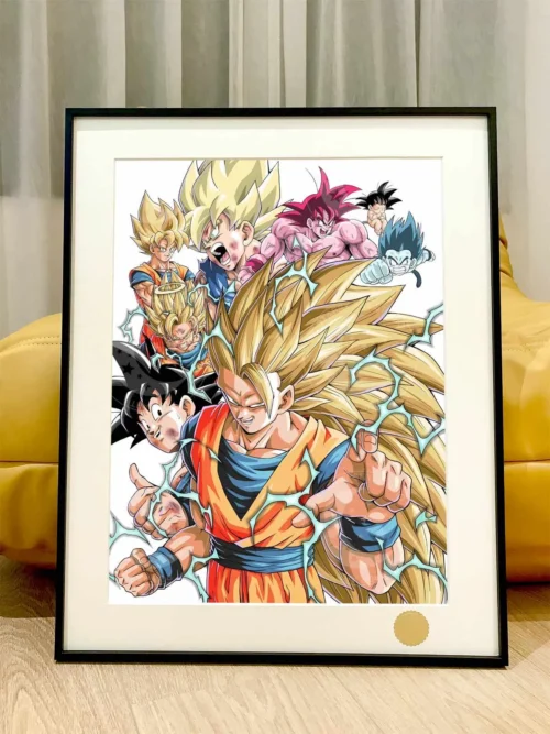 All Forms of Son Goku Decorative Painting - Dragon Ball - Xingkong Studio