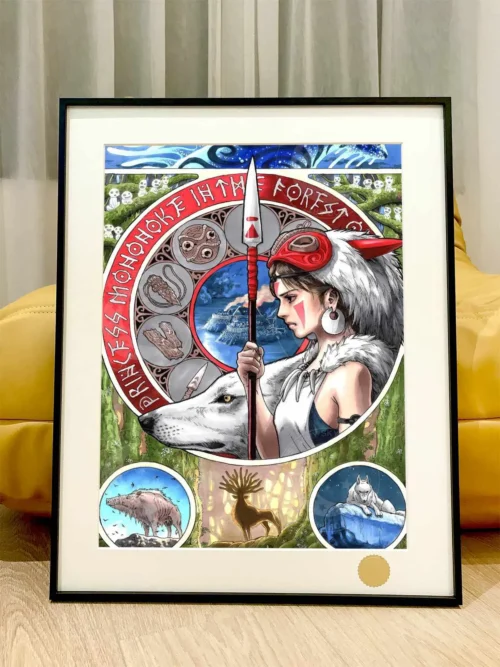 Princess Mononoke Stained Glass Decorative Painting - Princess Mononoke - Xingkong Studio