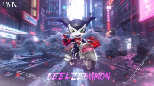 Impmon with Motorcycle - Digimon Resin Statue - DMX Studios