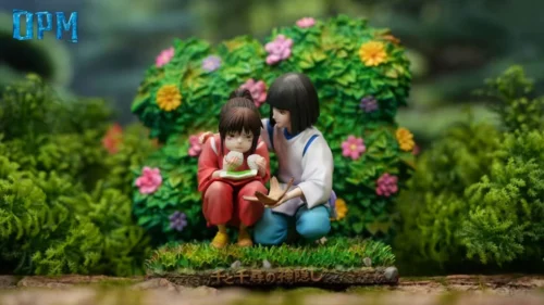Small Decoration Series 005 Eating Rice Ball Chihiro Ogino & Haku - Spirited Away Resin Statue - OPM-Studio