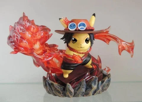 Portgas·D·Ace Cosplay Pikachu - ONE PIECE Pokemon Resin Statue - Cosmos Studios