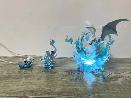 1/20 Scale World Zukan Snow Ver. Evolution of Charizard Set with LED - Pokemon Resin Statue - DaiDai Studio