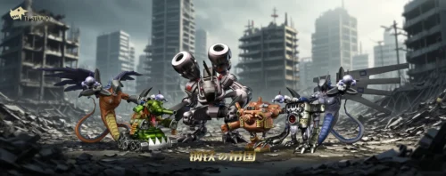 Metal Empire Family - Digimon Resin Statue - T1 Studios