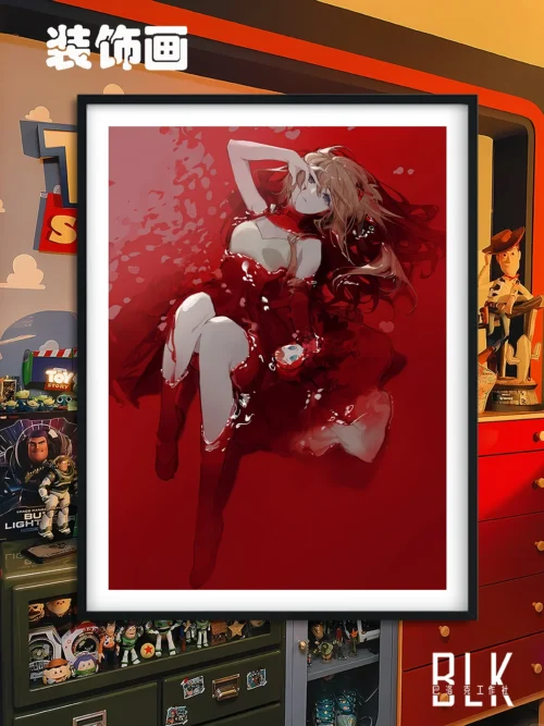 Sobbing Asuka Langley Soryu Decorative Painting & Fridge Magnet - (EVA) Neon Genesis EVAngelion - BLK Studio