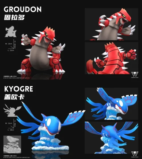 1/20 Scale World Zukan Groudon & Kyogre - Pokemon Statue - Wonder Studio