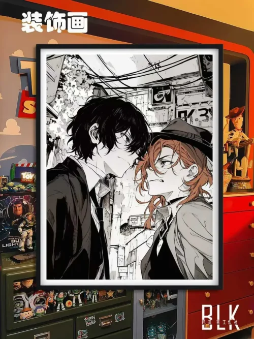 Osamu Dazai & Chuya Nakahara Decorative Painting & Fridge Magnet - Bungo Stray Dogs - BLK Studio