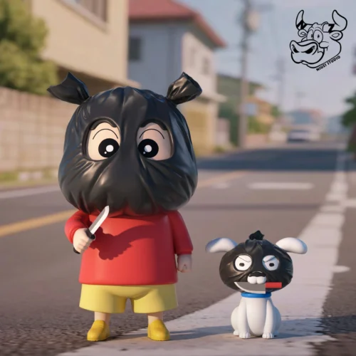 Robber Shin-chan & Shiro - Crayon Shin-chan Resin Statue - NiuZi Studio