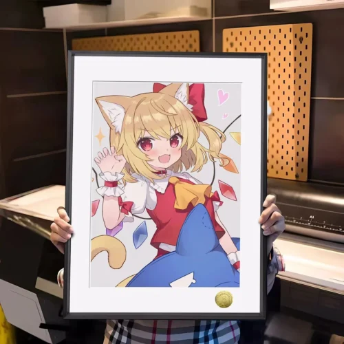 A3 & 4K Size Cat Ear Ver. Flandre Scarlet Decorative Painting - Touhou Project Decoration Painting - HuangGua Studio