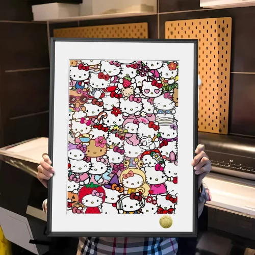 A3 & 4K Size Hello Kitty Family Portrait Decorative Painting - Hello Kitty Decoration Painting - HuangGua Studio