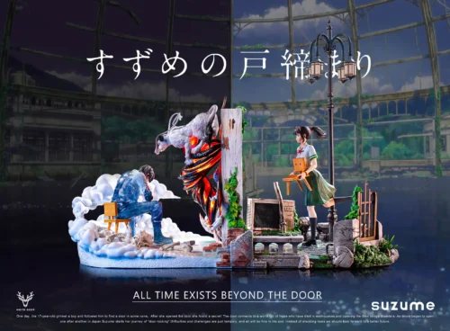 All Time Exists Beyond The Door Suzume Iwato with LED & Sound - Suzume no Tojimari Resin Statue - White Deer Studio