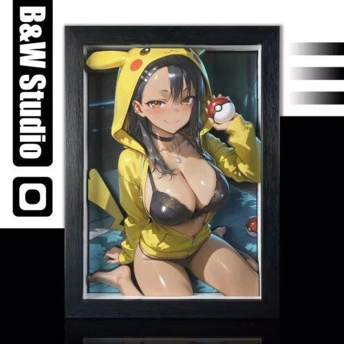 KPCG-003 & KPCGSlim-003 Pikachu Girl Series Hayase Nagatoro 3D Decorative Painting - Pokemon Don't Toy With Me, Miss Nagatoro - B&W Studio