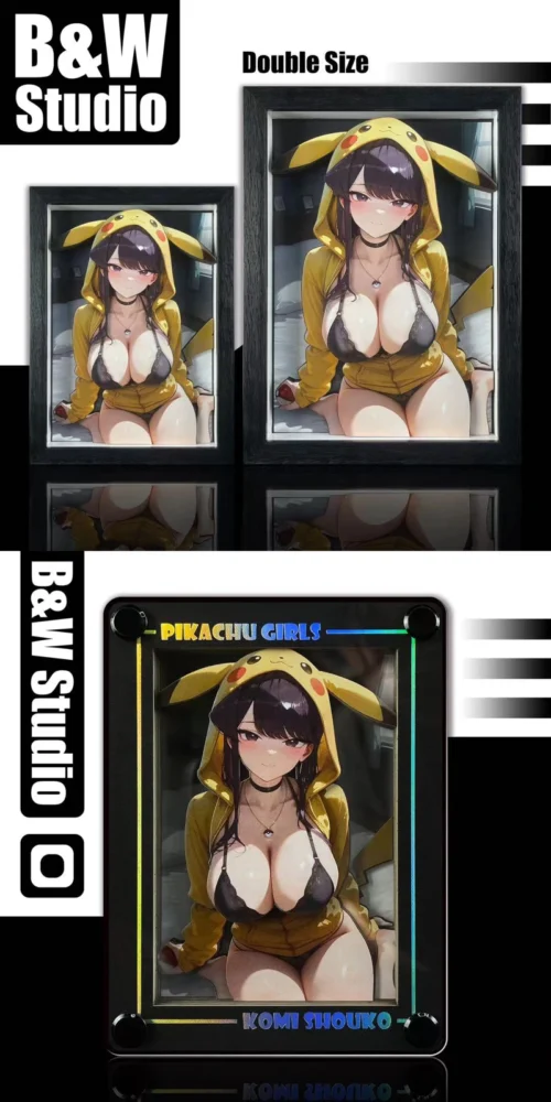 KPCG-005 & KPCGSlim-005 & KKCCPC-005A Pikachu Girl Series Komi Shouko 3D Decorative Painting & Card Stand Display - Pokemon Komi-san wa, Comyushou desu. - B&W Studio