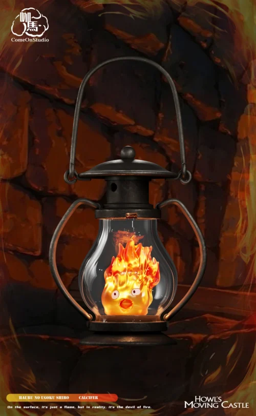 Kerosene Lamp Calcifer with LED - Howl's Moving Castle Resin Statue - Come On Studio