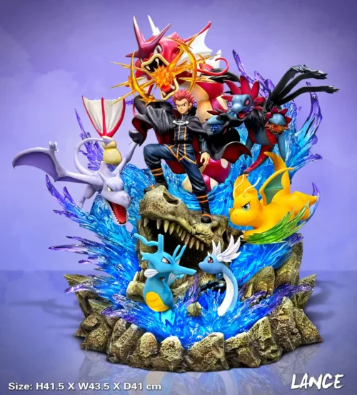 Lance & Pokemons with LED - Pokemon Resin Statue - EGGS Studios
