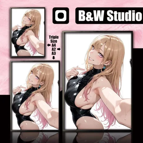 KMS-012 & KKFP-012 Marin Kitagawa Fridge Magnet & Decorative Painting - My Dress-Up Darling - B&W Studio