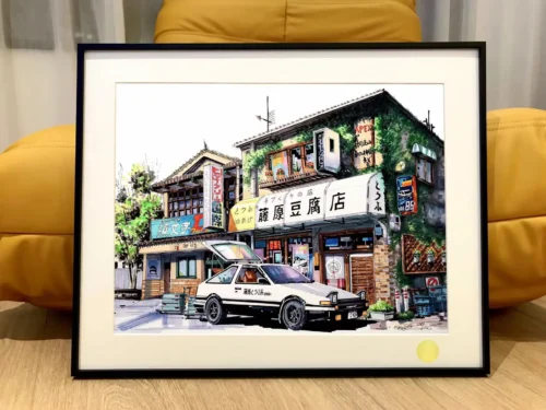 Fujiwara Tofu Store with Takumi Fujiwara's Toyota AE86 Decorative Painting - Initial D - Xingkong Studio